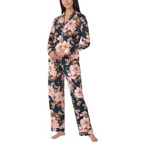 ROOM SERVICE Pink Floral Shawl Collar Pajamas Set Size XL